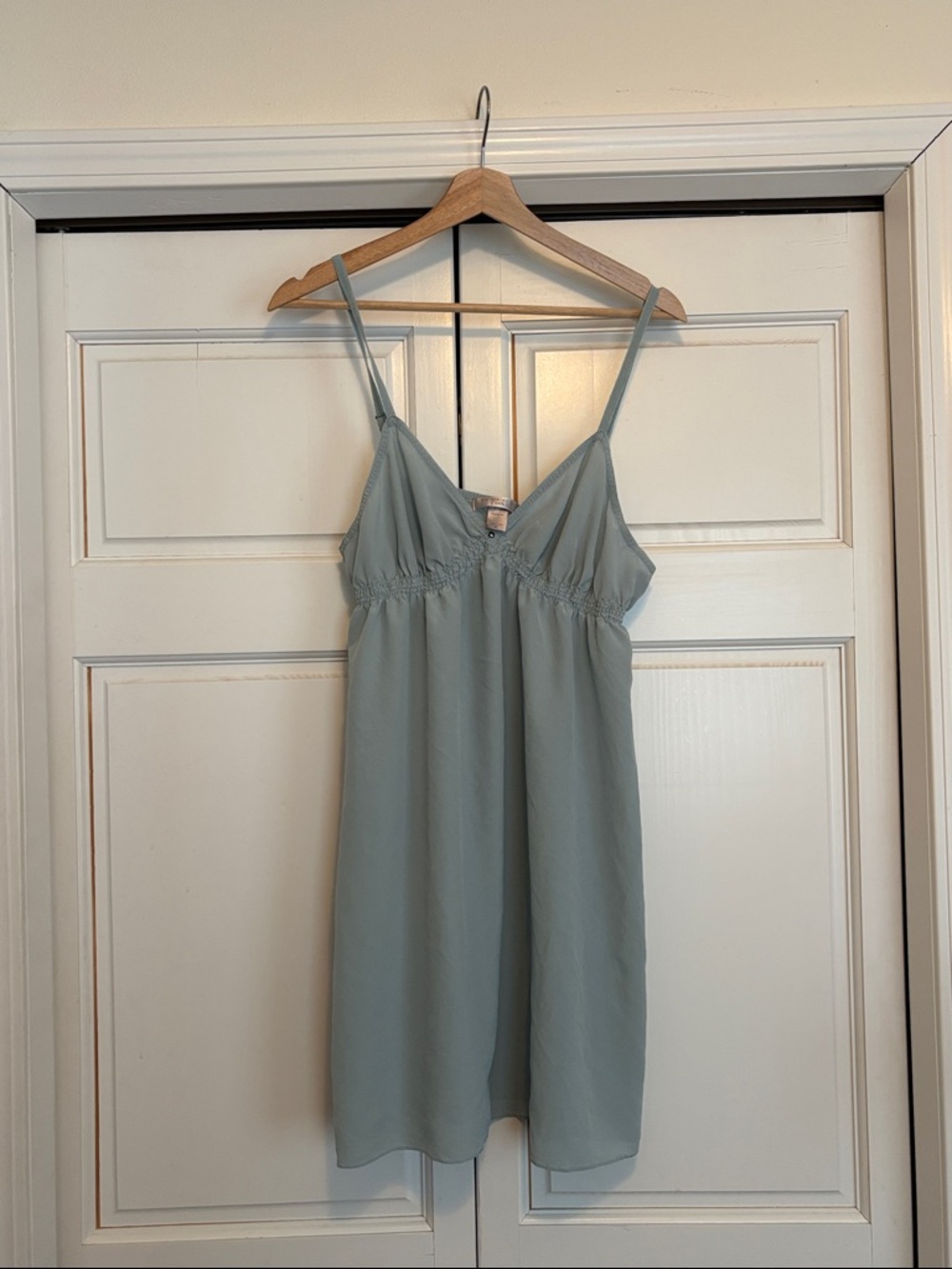 Victoria's Secret Pale Blue Silk Blouse with Button Detail